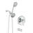 High Tub Spout Shower System - Dual 2 In 1 Faucet With Valve. 7 Spray Patterns For Comfortable Shower. . Metal Structure. 1.8 Gpm. 59" Hose. 1/2" Connection Wall Mounted Faucet. Modes Head & Hand-127299584