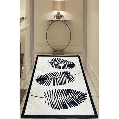 High-Quality Area Rug, 4.0 x 5.2 Feet, 100% Polyester, 0.4 Inch Pile Height | Antibacterial, Non-Slip Dot Underside, Machine Washable | Perfect for Living Room, Bedroom, and Kids' Play Areas, Soft and Durable