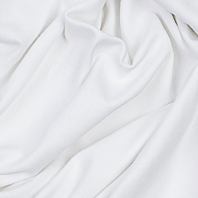 Rossa Premium 100% Cotton Herringbone Room Darkening Rod Pocket w/ Back Tabs Single Curtain Panel, White, 48" W x 84" H