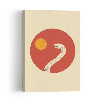 Desert Sun Snake Retro Vintage Abstract Snake Landscape Nature Wall Art Print by The Creating Mind - Print