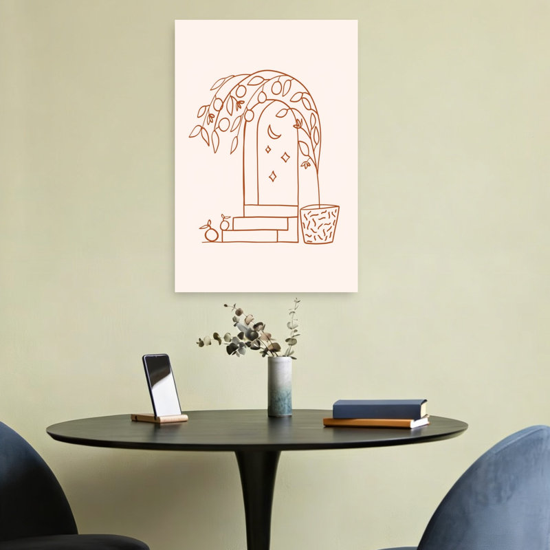 «Moonlit Garden Arch Abstract Dreamy Minimalist Fruit Nature», reproduction d'art murale, 24" H x 16" W