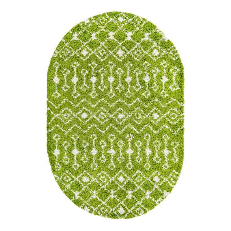 Griego Geometric Indoor Rug, Oval 5'3" x 8'