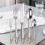 Ensemble de couteaux à steak 20 pièces avec cuillère à thé et fourchette, ensemble de couverts Western en acier inoxydable 304 plaqué or 24 carats