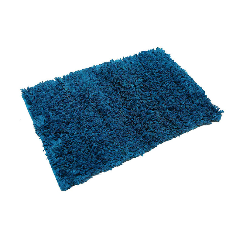 Poils longs de bureau à domicile doux décoration 36 po x 24 po tapis de porte à l’intérieur seulement Mabini, Bleu
