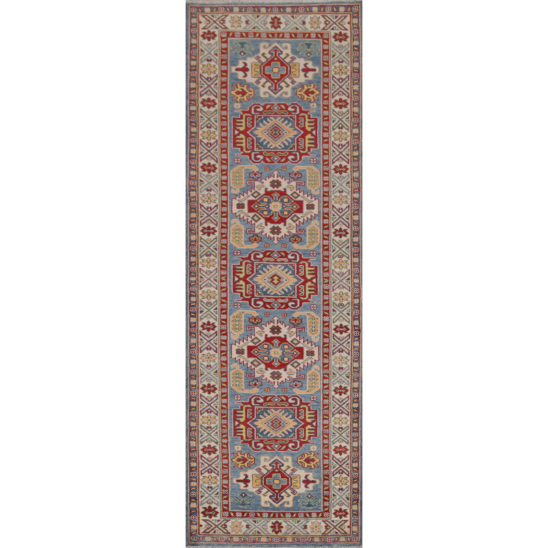 Tapis de couloir oriental géométrique Kazak 3 x 10
