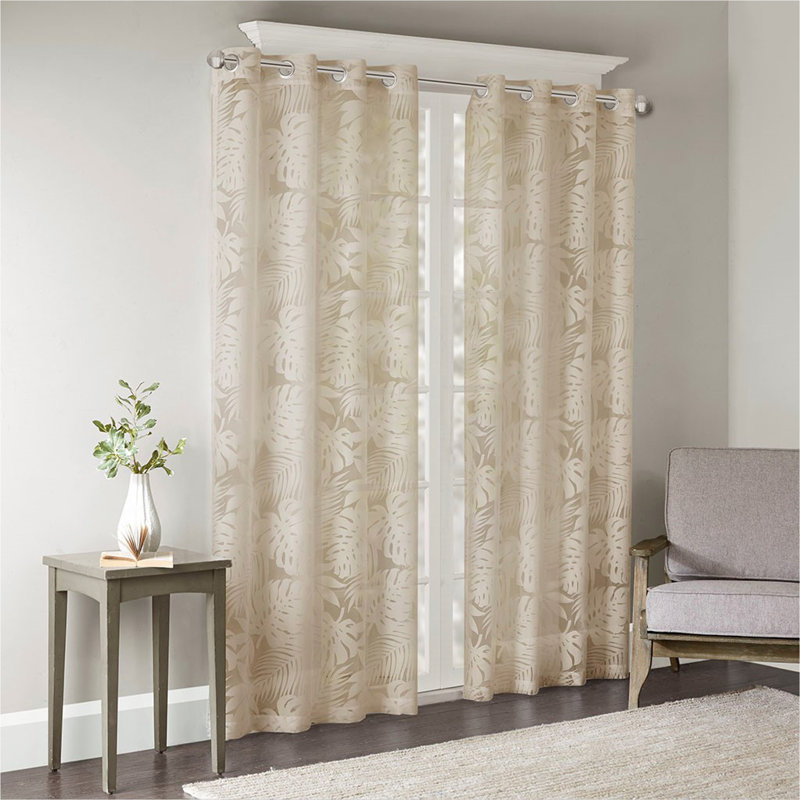 Palm Leaf Burnout Window Sheer 50x84"