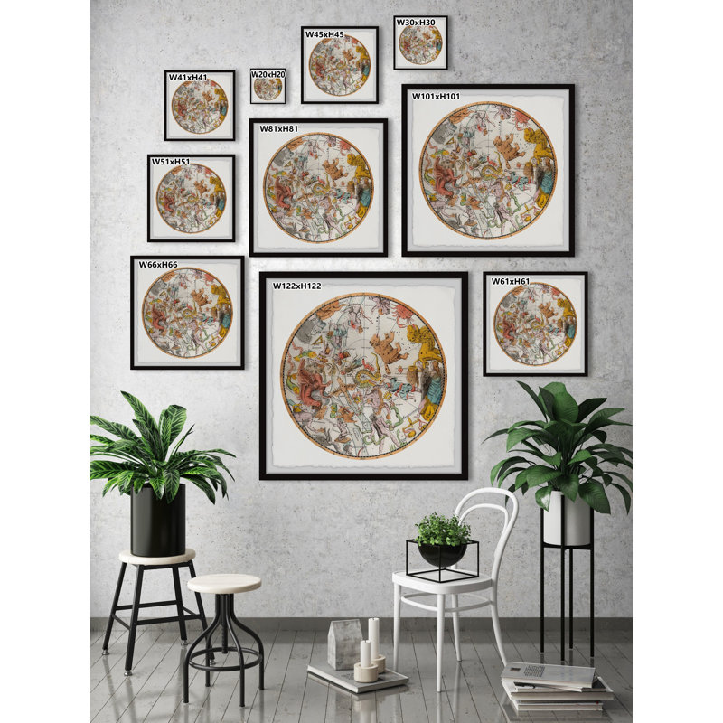 Celestial Map - Single Picture Frame Print, 61cm H x 61cm W