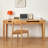 Burlywood + Gray Rectangular Solid Wood + Glass with 2 drawers desk-615616185