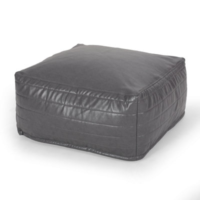 Repose-pieds rectangulaire en similicuir Bambo, gris