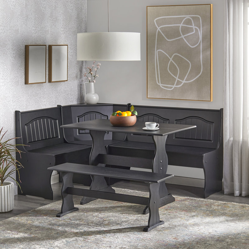 Ensemble repas 3 pièces avec rangement caché Rahman, Black
