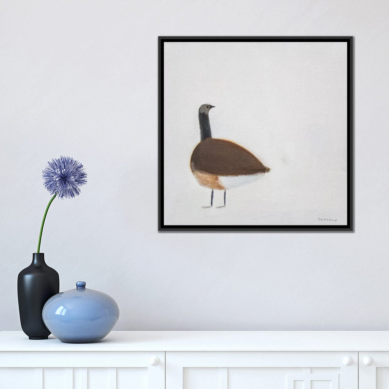 «Goose», reproduction d'art sur toile tendue, H 18 po x l 18 po x P 1,5 po, Toile encadrée noire, Pas de tapis