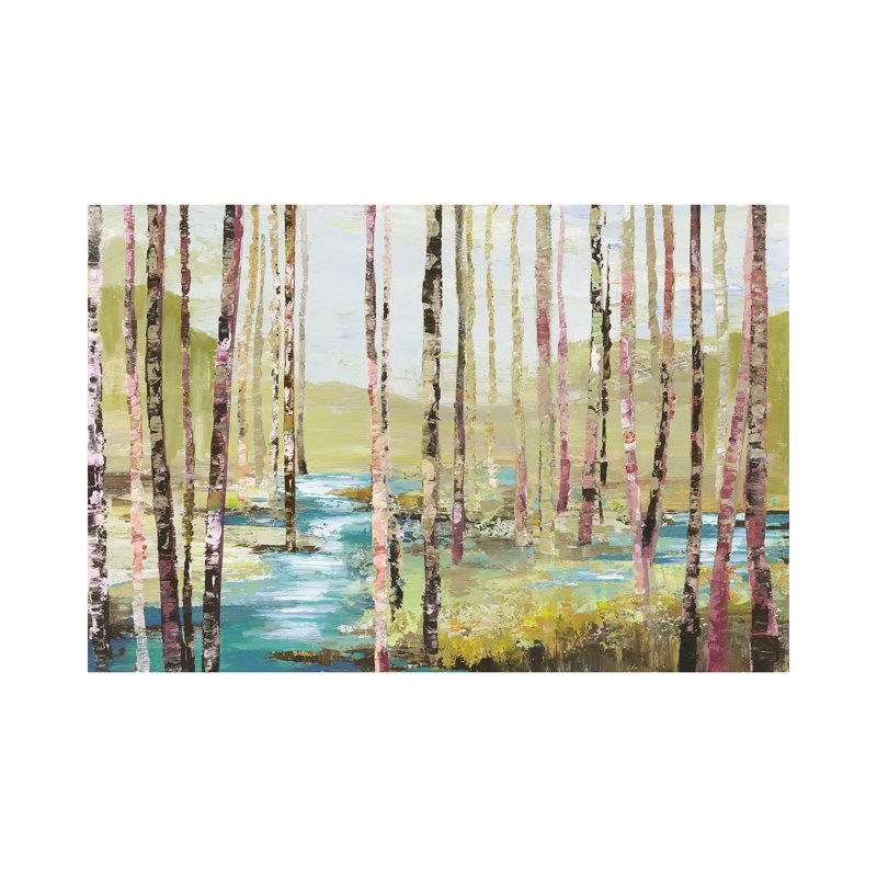 Group Of Birch by Allison Pearce - Painting on Canvas, Wrapped Canvas, 20.32 cm H x 30.48 cm W