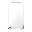 Miroir 67 po x 40 po noir avec cadre en métal, roulettes, miroir carré pour chambre à coucher et divers espaces