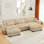 Canapé modulaire en U en forme de U avec deux repose-pieds mobiles, canapé d'angle à 3 places avec coussins de taille, coussins décoratifs et accoudoirs Blostered, canapé convertible en forme de L pour le salon