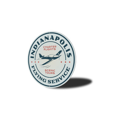 Enseigne en aluminium Indianapolis Flying Service
