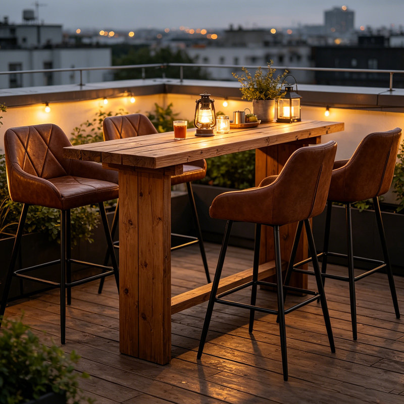 Suede Fixed Height Bar Stool with Diamond Tufted Back, Brown