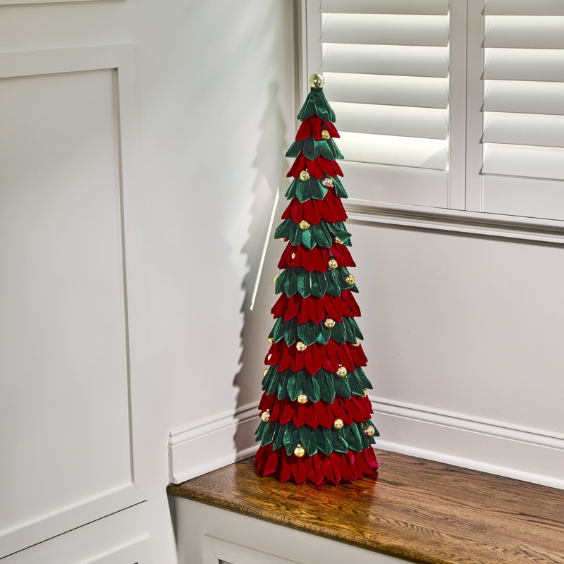 Arbre en velours avec boucles, H 40 po x l 12,5 po x P 12,5 po