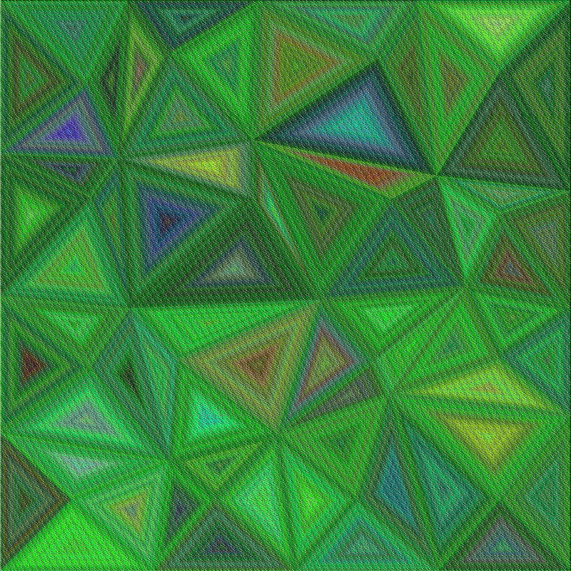 Tapis vert à motif géométrique Schiffer, Carré 6 pi