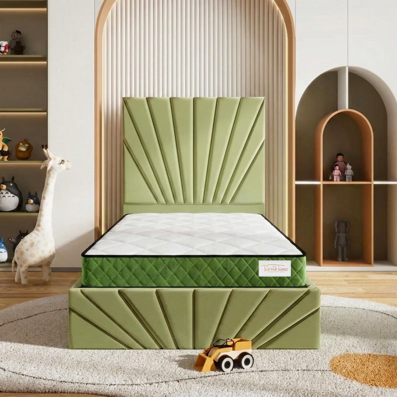 Twinklesleep Kids Coil Green Mattress – Medium-Firm, Breathable & Supportive, Double (4'6)