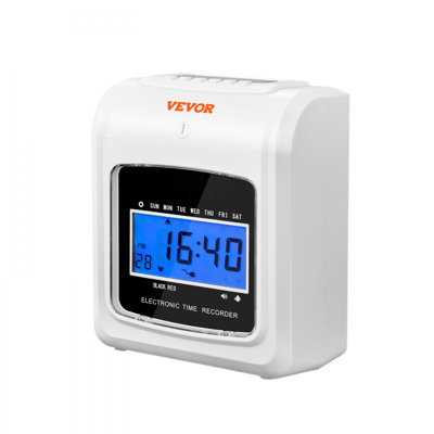 Horloge de pointage, machine de suivi du temps pour les employés des petites entreprises, 6 poinçons par jour, machine de pointage comprend 102 cartes de pointage, 1 ruban d'encre et 2 clés de sécurité