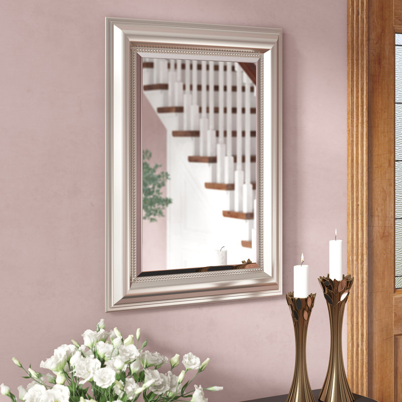 Painesville Solid Wood Rectangle Wall Mirror