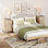 Ensemble de chambre à coucher 5 pièces, 3 commodes à trois tiroirs et 2 tables de chevet avec stations de recharge, ensemble de rangement en bois cannelé avec pieds en métal, suite de chambre moderne pour chambre à coucher