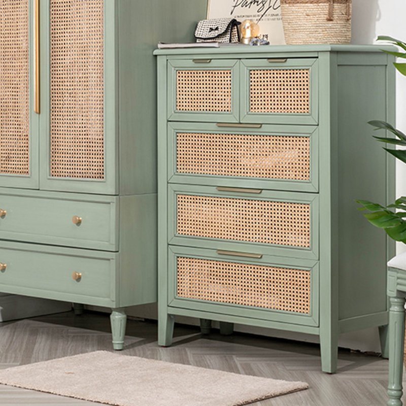 Commode d'appoint en rotin de style américain