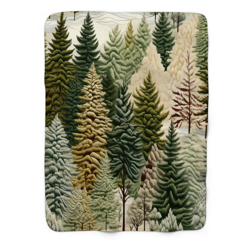 Couverture en pin Sherpa Blan, Grand lit