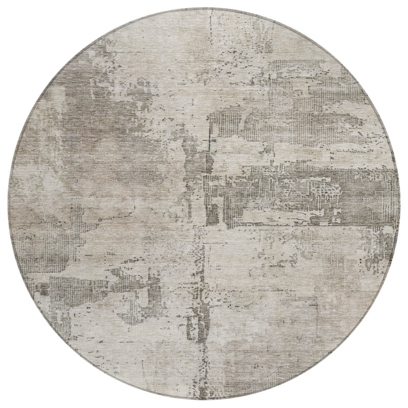 Machine Washable Indoor/Outdoor Cicel ACN1200 Rug, Round 8'