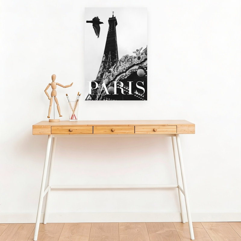 Paris Dove Classic Romantic Vintage Bird Architecture City Wall Art Print 1 Piece Wrapped Canvas Wall Art