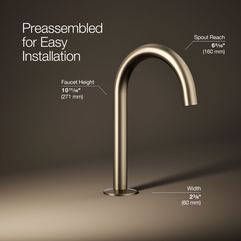 Components Bathroom Sink Faucet Spout With Tube Design 1.2 GPM, Bronze