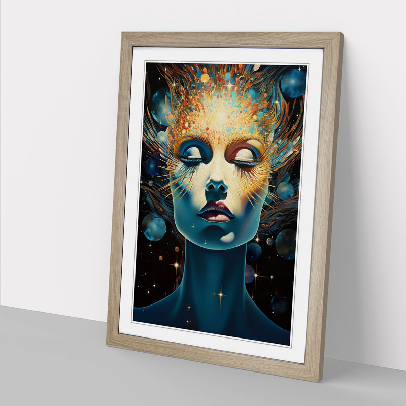 Galaxy Art Deco - Framed Print, Oak Framed, 46cm H x 34cm W