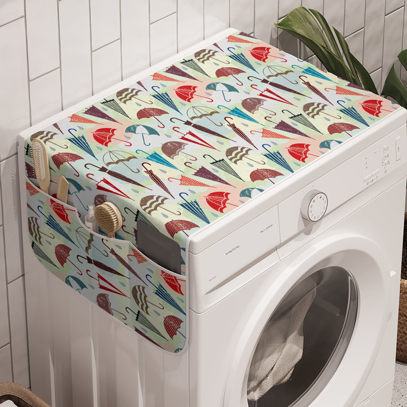 Ambesonne Rain Washing Machine Organizer Pack of 2 47" x 18.5" Multicolor