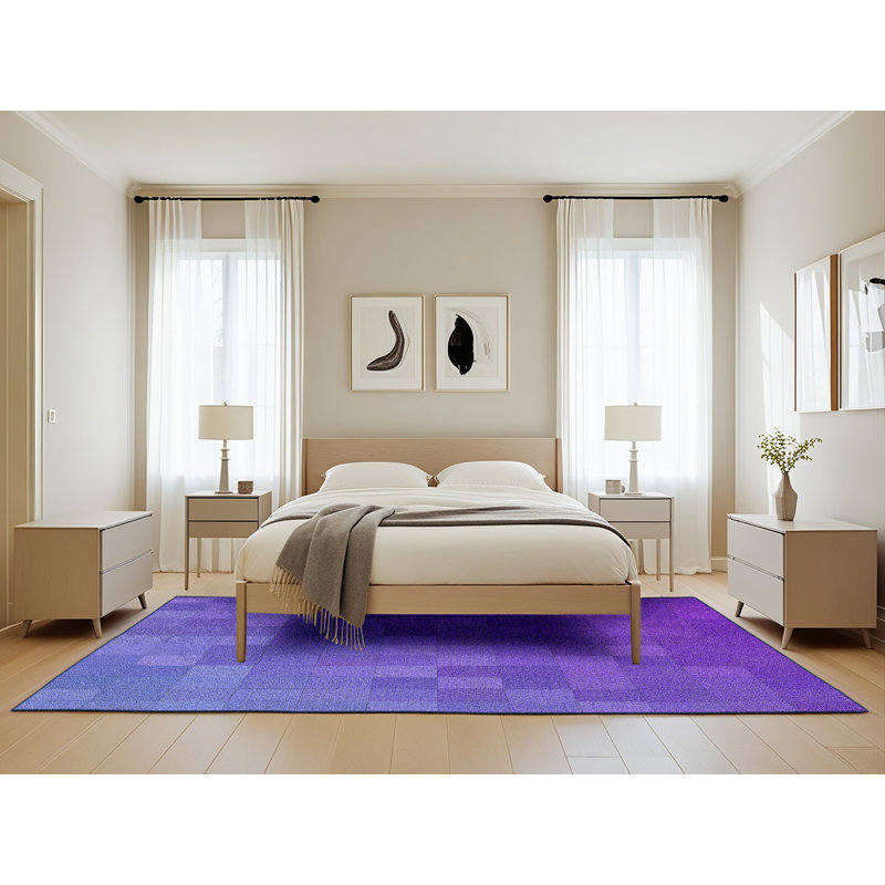 Tapis de zone mauve à motifs, Rectangle 5 pi x 8 pi