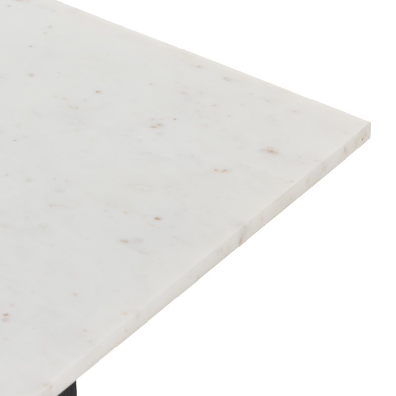 Terrell 51'' W Marble Console Table, White/Neutral