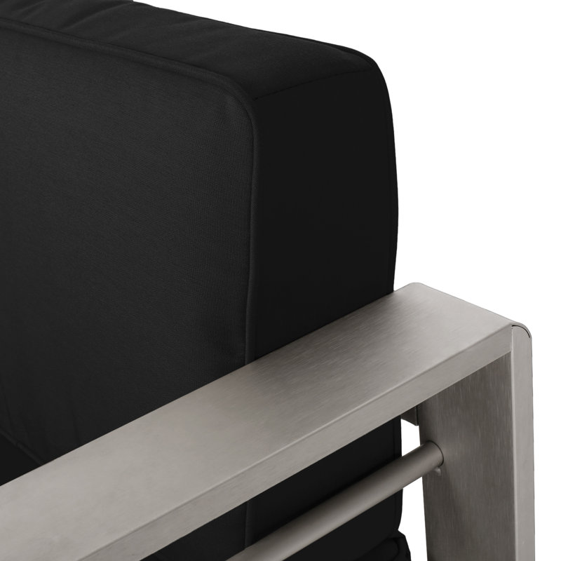 Chaise de patio avec coussins Ace, Sunbrella® - noir