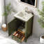 Meuble-lavabo en bois assemblé de 18 po, vert
