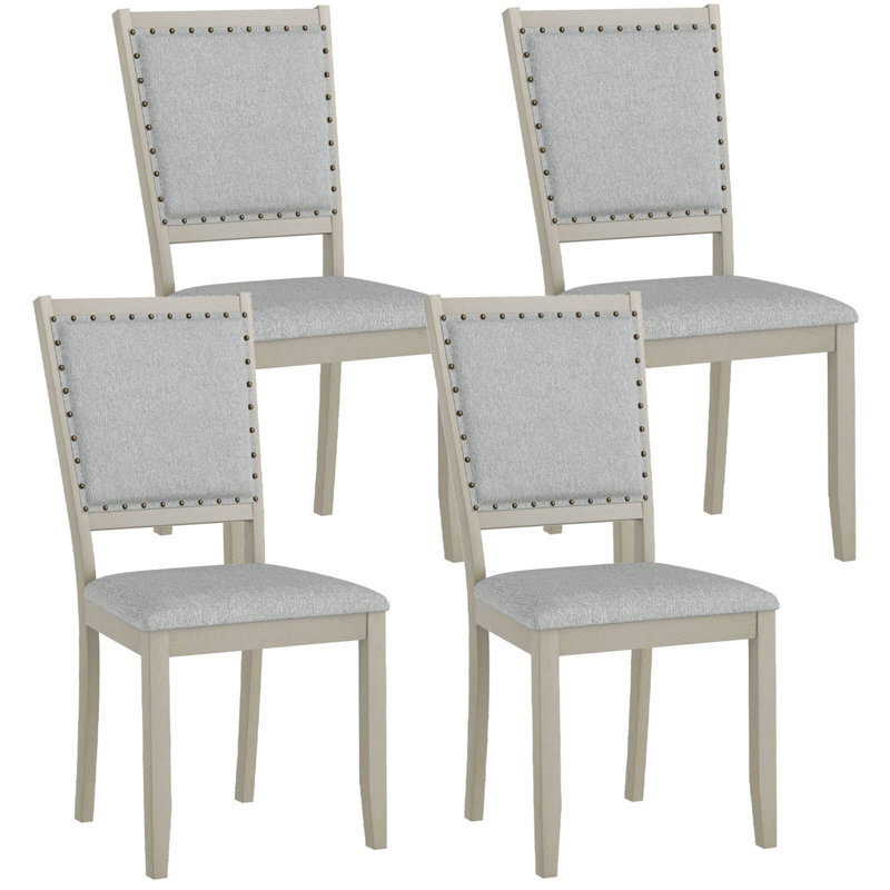 4 chaises de cuisine rembourrées en tissu pour salle à manger 4 PCS Farmhouse, 4