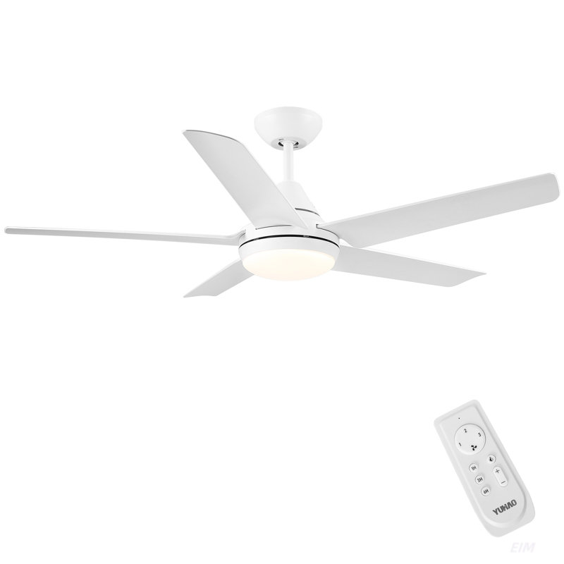 Ventilateur de plafond à DEL intégré 48 po avec pales en ABS blanc