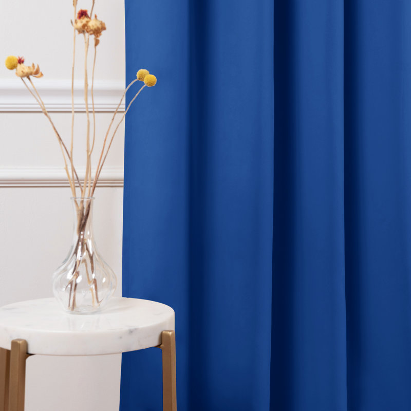 Adina Sevan Solid Thermal Grommet Curtain Panels, 52"W x 108"L, Royal Blue
