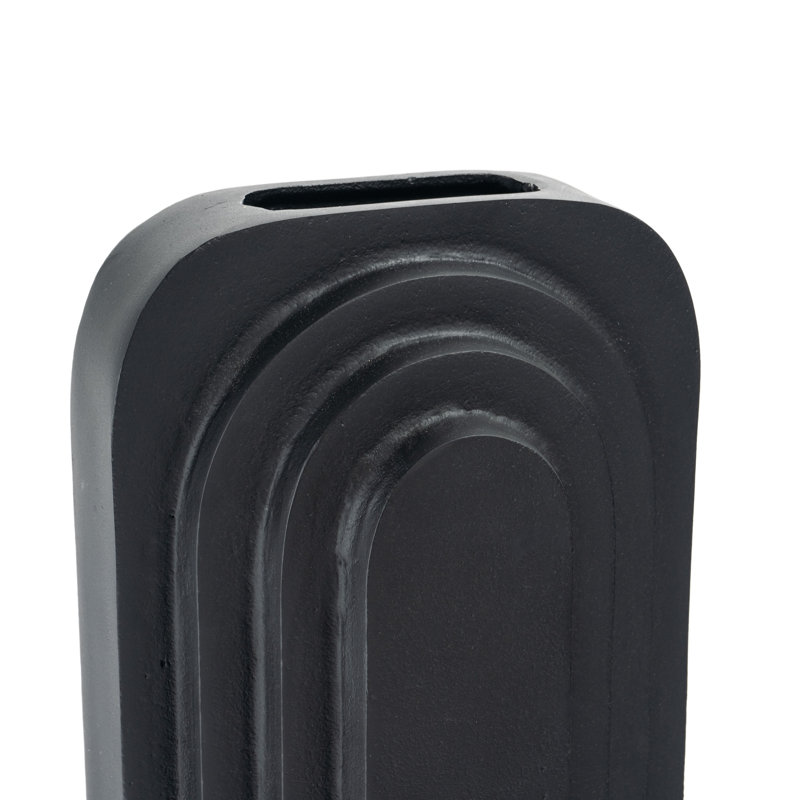Calyx Handmade Aluminum Table Vase, Black