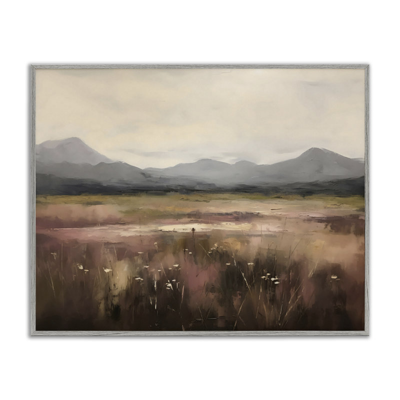 Giclée encadrée par Flower Field Mountain, conception par Creative Studio, Estampe numérique Farmhouse, H 11 po x l 14 po