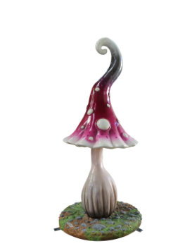 Statue de petit champignon en pointillé surdimensionné