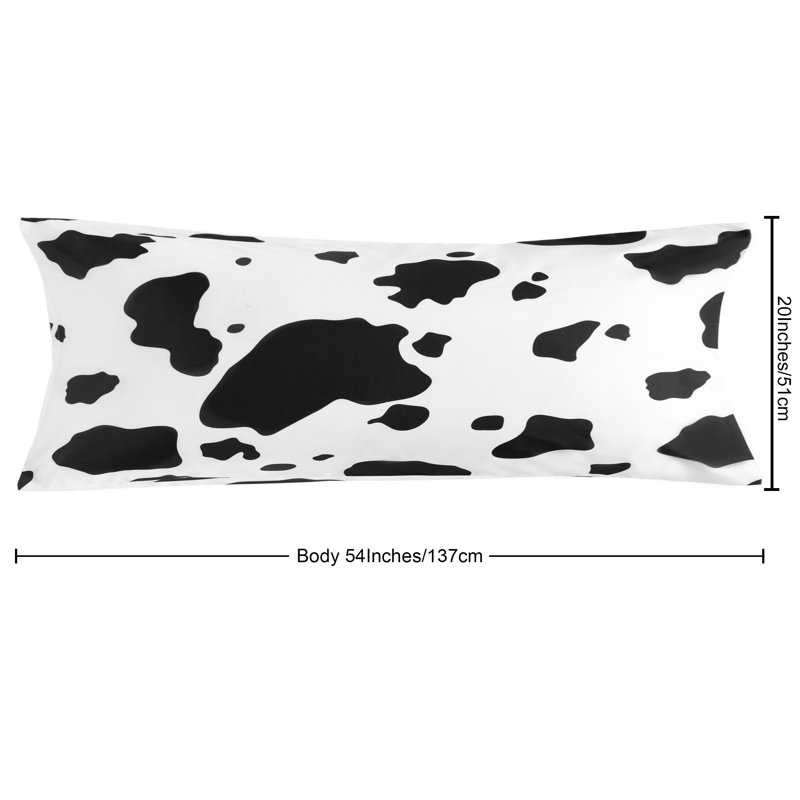 Vertical Pillowcase,1800TC Brushed Microfiber & No-Gap Seal?, Black/White Animal Print