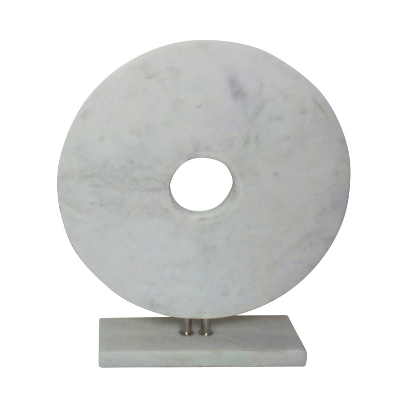 Lonaravale Decorative Sculpture with Circular Design in Stone Aluminum MDF and Marble Featuring Abstract Artistic Silhouette and Freestanding Form for Contemporary Accent Display