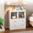 Baby Dresser Baby Changing Table, Changing Tablewith Pad, 2 Drawers and 2 Open Compartments-293375502