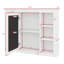 Armoire à pharmacie murale, armoire de rangement de salle de bain avec porte miroir et 6 tablettes ouvertes réglables-1086069581