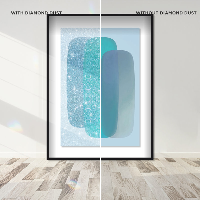 Teal Gradients Print by Oliver Gal, 37.5"H x 25.5"W, Black Shadowbox