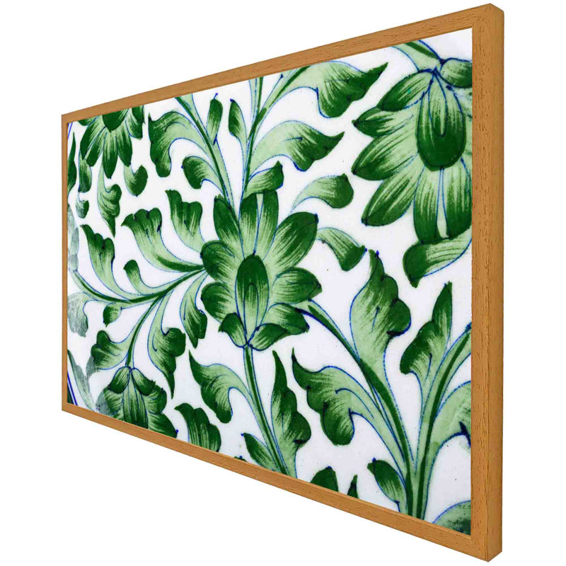 Widefield Painted Pottery - 7 Piece Single Picture Frame Print, 76cm H x 114cm W x 4cm D, Oak