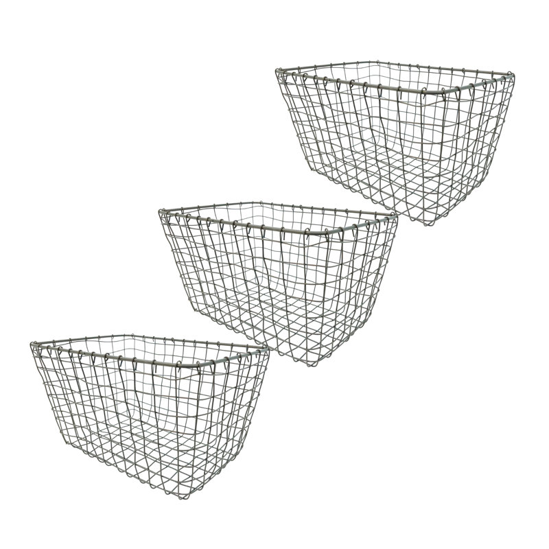 Ensemble de paniers en métal, H 8 po x l 14 po x P 9,5 po